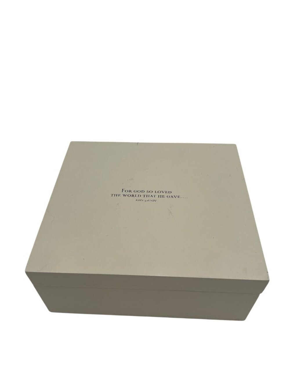 Inspirational White Keepsake Music Box Re Velvetd Interior - "Jesus Is The Gift"